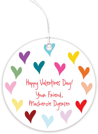 Valentine's Day Round Hanging Gift Tags by Little Lamb Designs (Forever Hearts)